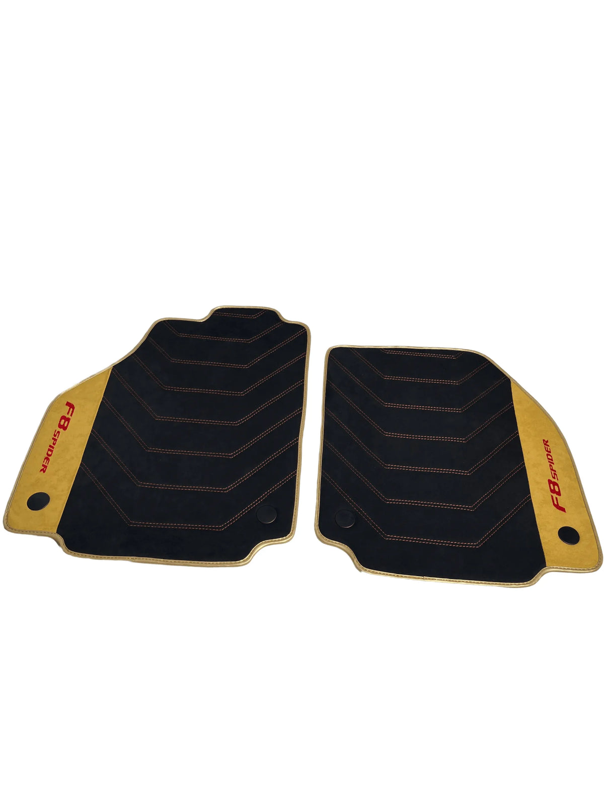 Black Floor Mats For Ferrari F8 Spider 2019-2022 With Tan Alcantara Leather - AutoWin