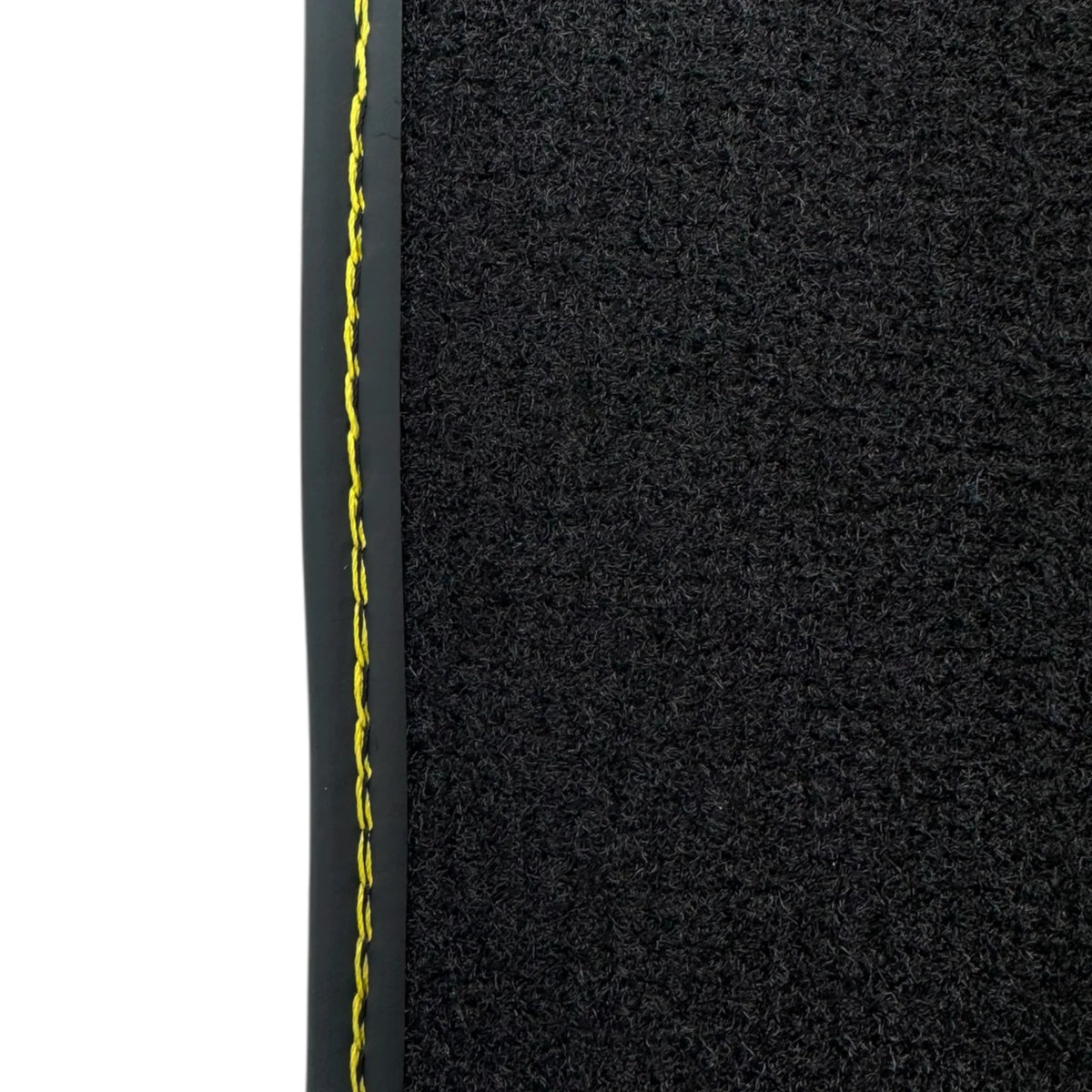 Black Floor Mats for Ferrari FF (2011-2016) with Leather Border | Yellow Edition