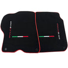 Black Floor Mats For Ferrari GTC4 Lusso (2016-2023) Italian Edition with Red Trim - AutoWin