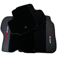 Black Floor Mats For Ferrari GTC4 Lusso (2016-2023) with Leather - AutoWin