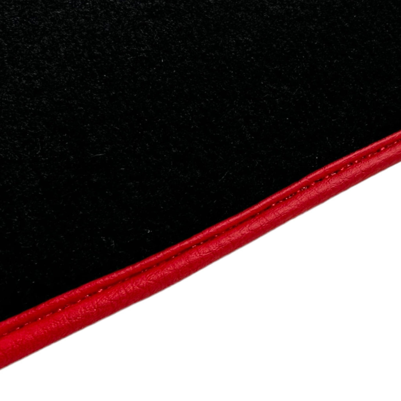 Black Floor Mats For Ferrari GTC4 Lusso (2016-2023) with Leather and Red Trim - AutoWin