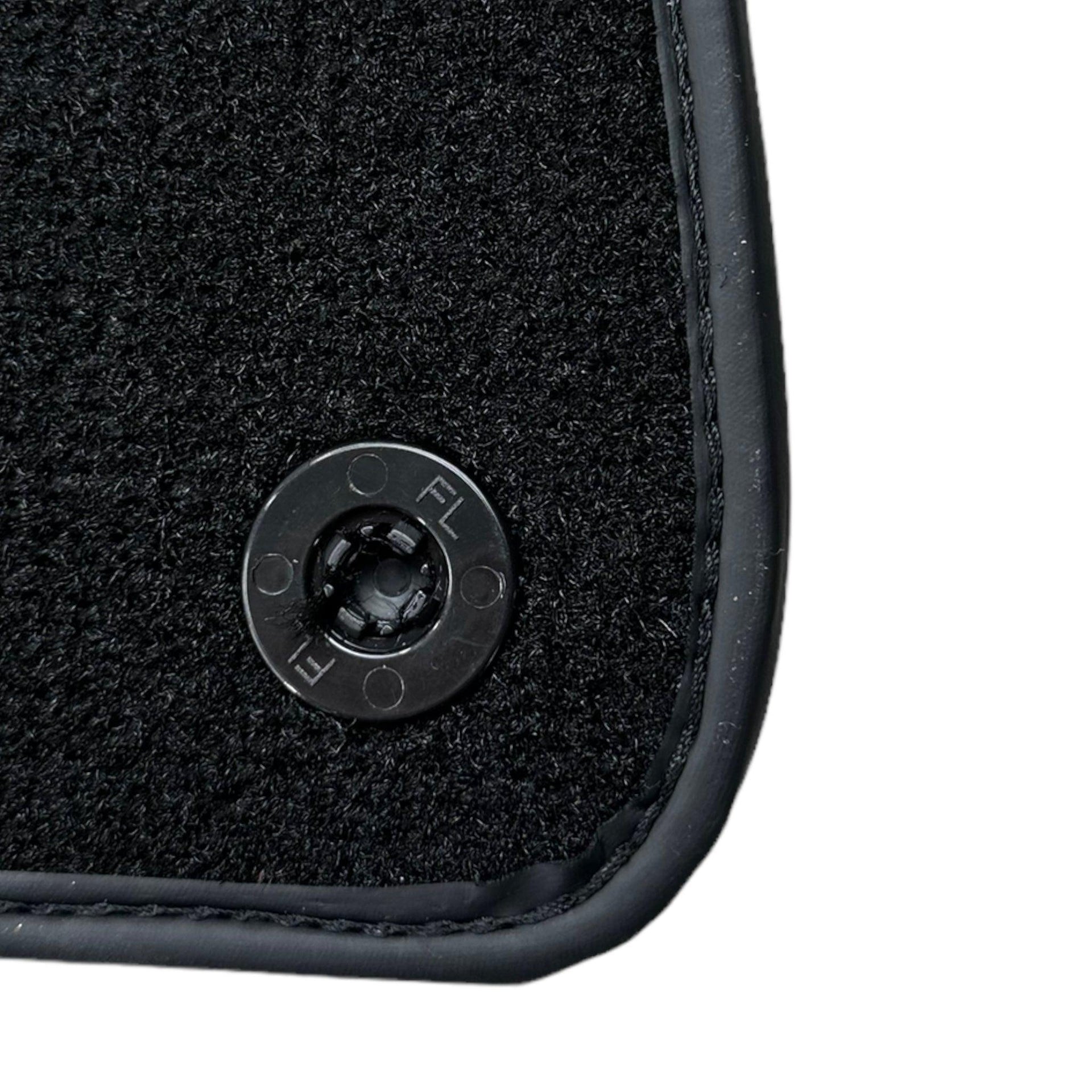 Black Floor Mats For Ferrari GTC4 Lusso (2016-2023) with Leather - AutoWin