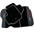 Black Floor Mats For Ferrari GTC4 Lusso (2016-2023) with Leather | Beige Trim - AutoWin