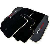 Black Floor Mats For Ferrari GTC4 Lusso (2016-2023) with Leather | Beige Trim - AutoWin