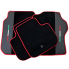 Black Floor Mats for Ferrari GTC4 Lusso with Leather and Red Trim | Right Hand Drive - AutoWin