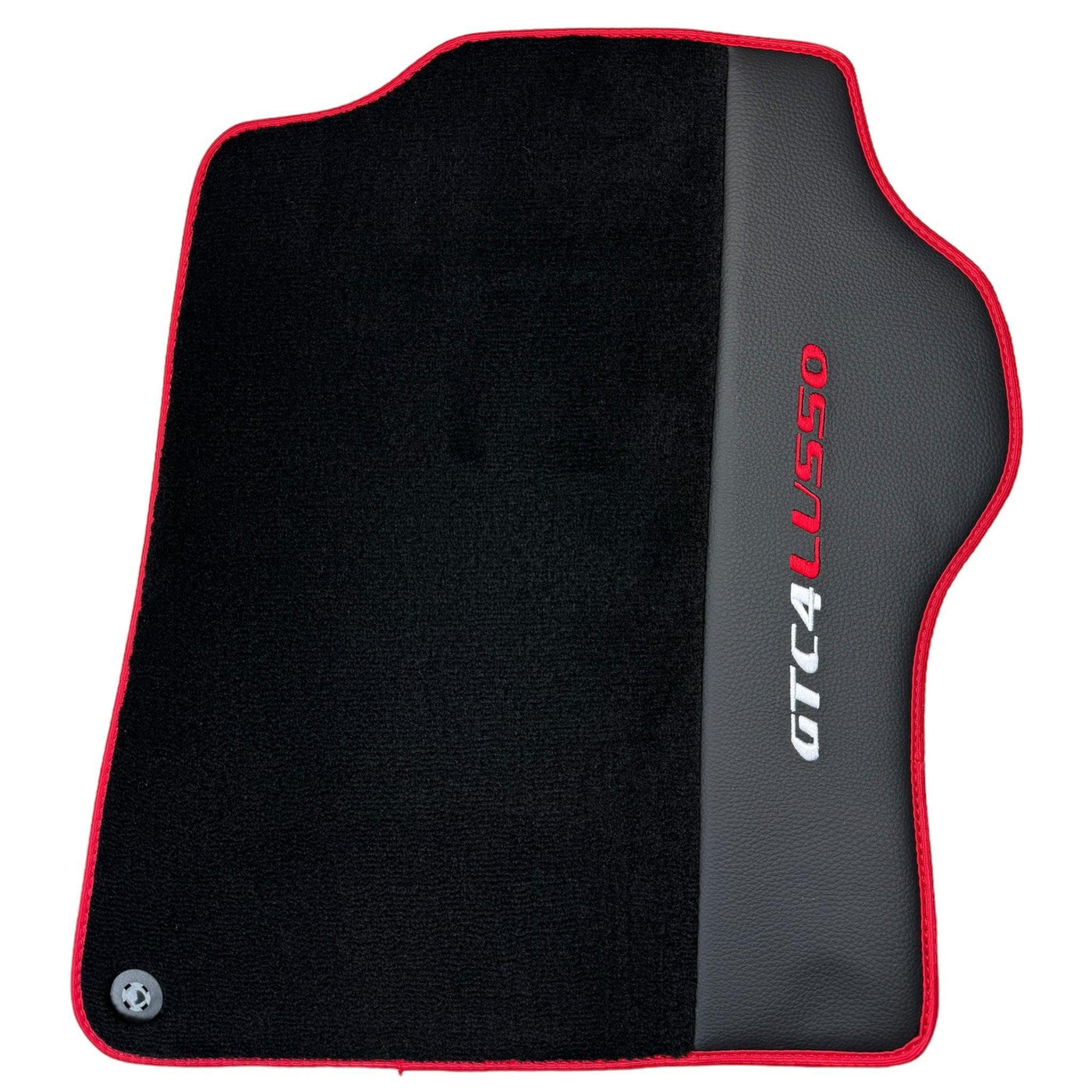 Black Floor Mats for Ferrari GTC4 Lusso with Leather and Red Trim | Right Hand Drive - AutoWin