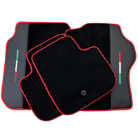 Black Floor Mats for Ferrari GTC4 Lusso with Leather and Red Trim | Right Hand Drive - AutoWin