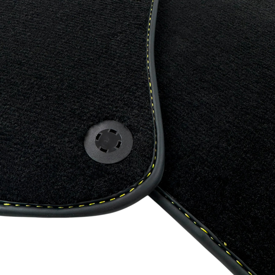 Black Floor Mats for Ferrari Portofino (2018-2023) with Leather