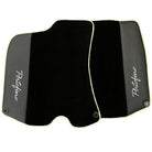 Black Floor Mats For Ferrari Portofino (2018-2023) With Leather and Beige Trim - AutoWin