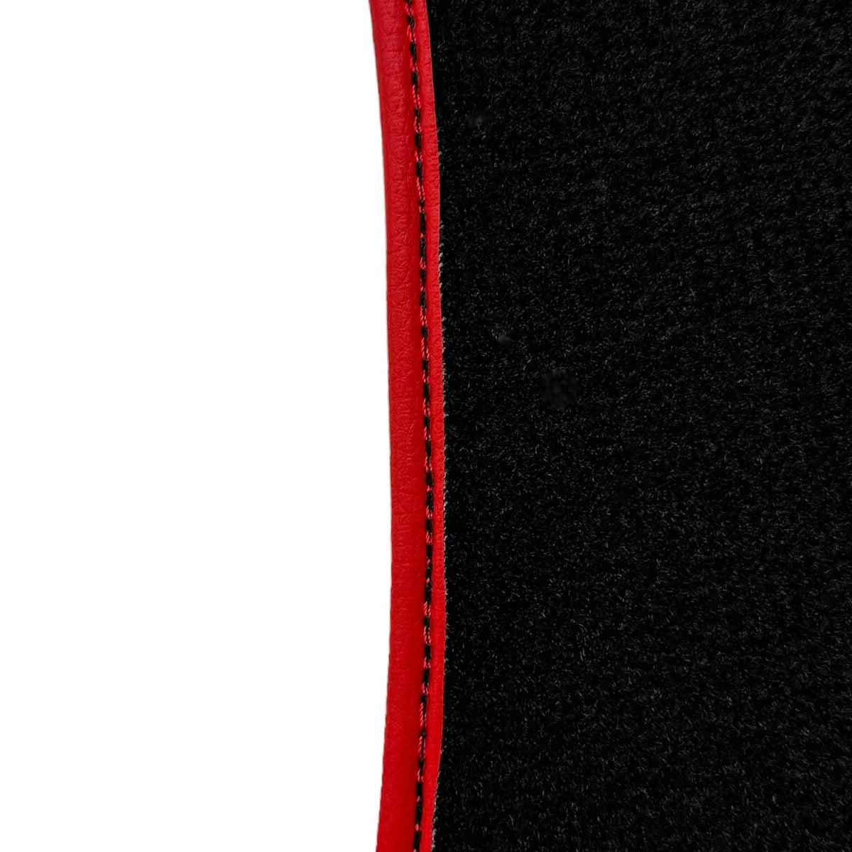 Black Floor Mats For Ferrari Portofino (2018-2023) With Leather and Red Trim - AutoWin