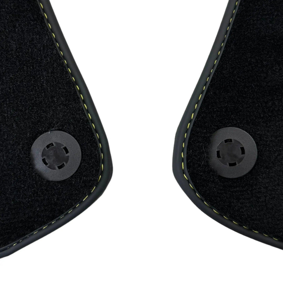 Black Floor Mats for Ferrari Portofino (2018-2023) with Leather - AutoWin