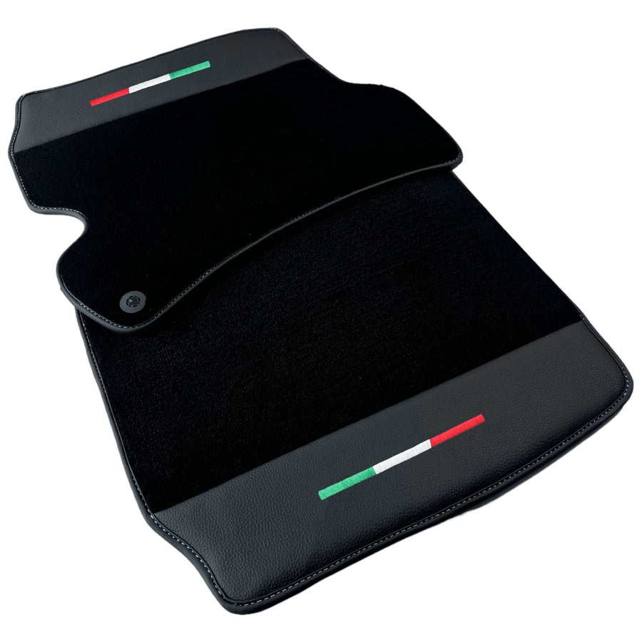 Black Floor Mats for Ferrari Portofino M (2018-2023) with Leather