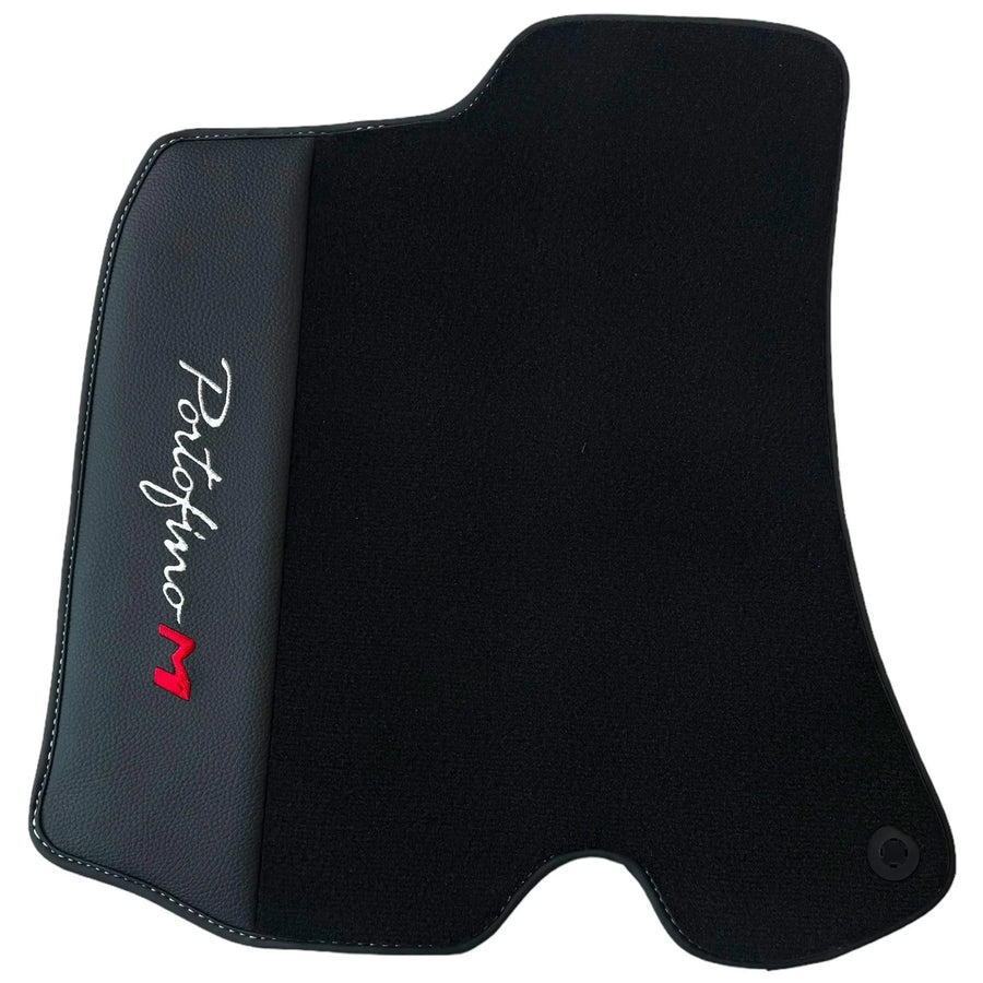 Black Floor Mats for Ferrari Portofino M (2018-2023) with Leather - AutoWin