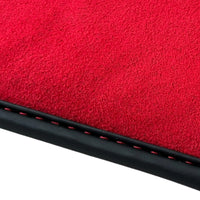 Black Floor Mats for Ferrari Portofino M (2018-2023) with Red Alcantara Leather