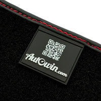 Black Floor Mats for Ferrari Portofino M (2018-2023) with Red Alcantara Leather