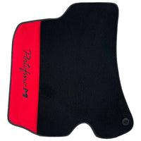 Black Floor Mats for Ferrari Portofino M (2018-2023) with Red Alcantara Leather - AutoWin