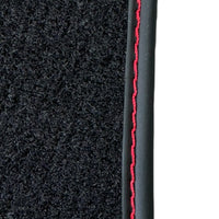 Black Floor Mats for Ferrari Portofino M (2018-2023) with Red Alcantara Leather