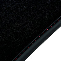 Black Floor Mats for Ferrari Portofino M (2018-2023) with Red Alcantara Leather