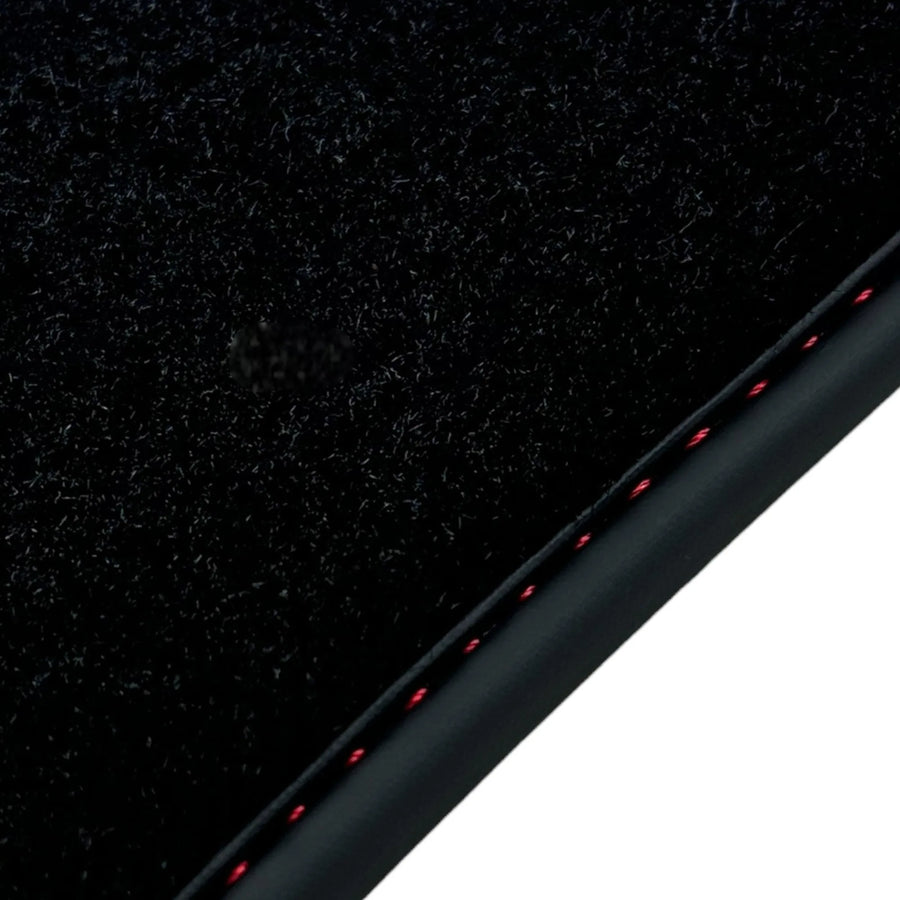 Black Floor Mats for Ferrari Portofino M (2018-2023) with Red Alcantara Leather