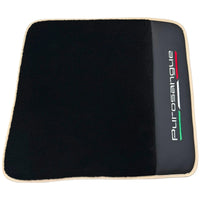 Black Floor Mats for Ferrari Purosangue with Leather and Beige Trim | Italian Edition - AutoWin