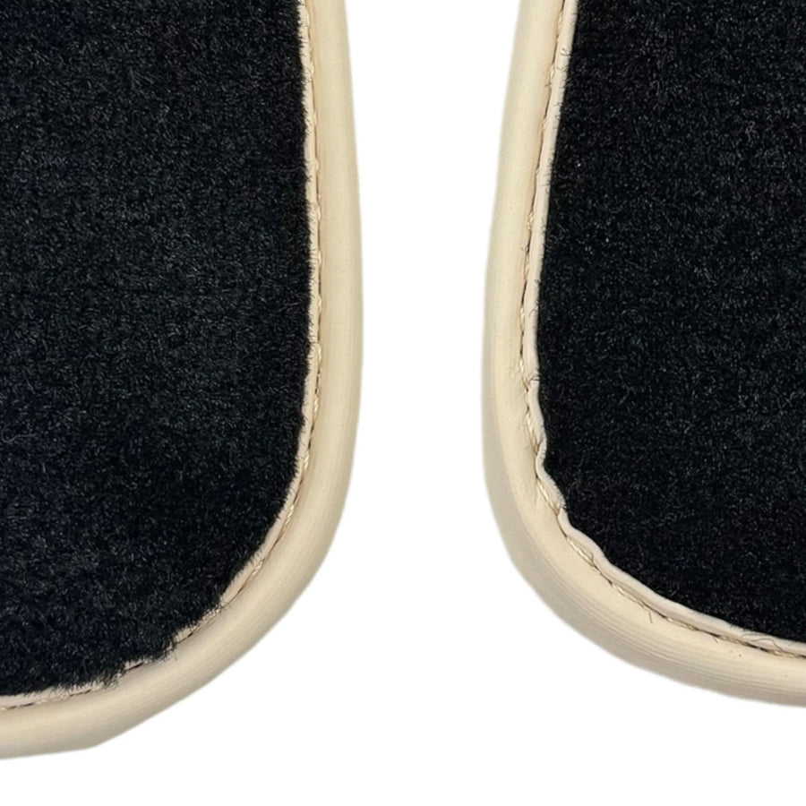 Black Floor Mats for Ferrari Purosangue with Leather and Beige Trim | Italian Edition - AutoWin