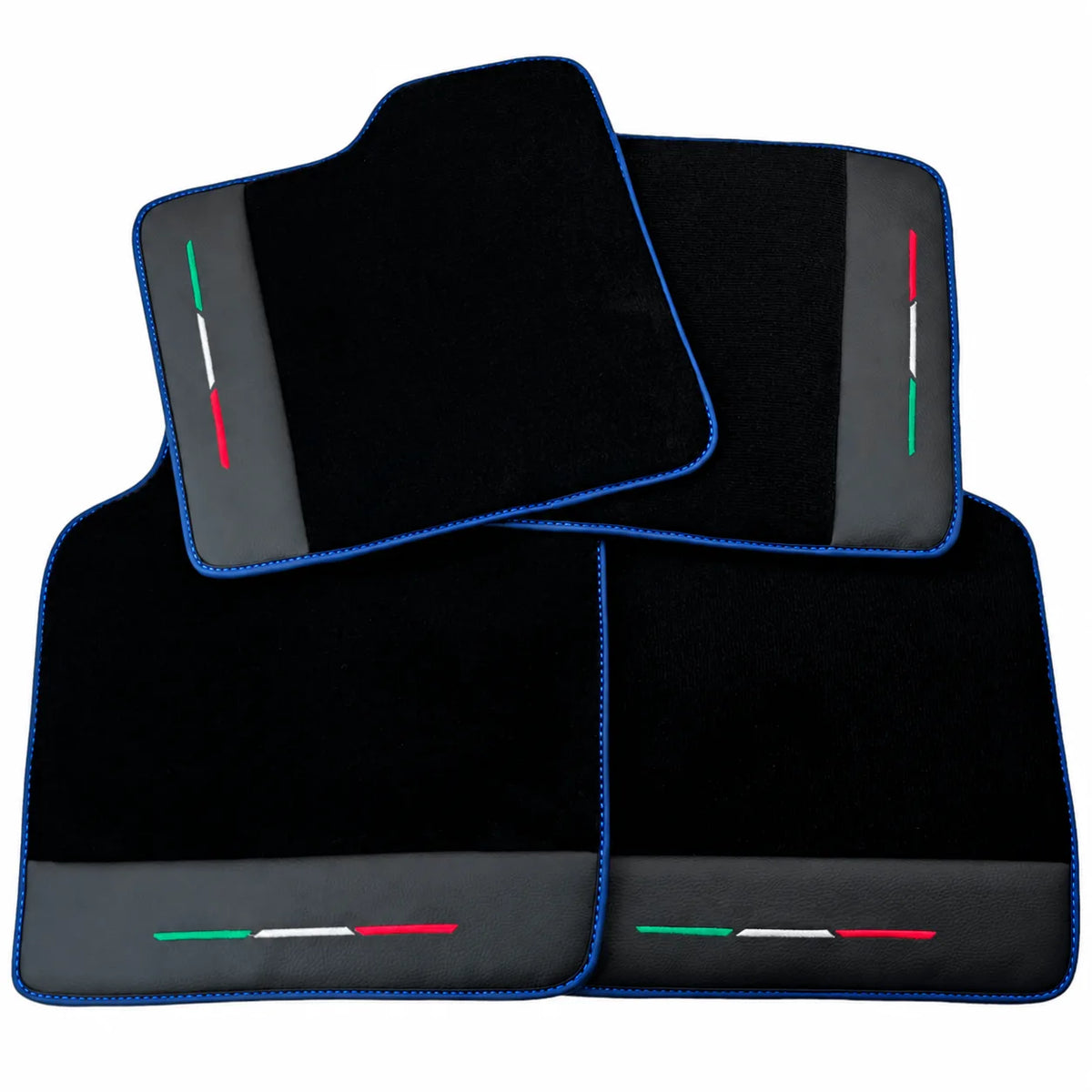 Black Floor Mats for Ferrari Purosangue with Leather and Black Trim | Italian Edition