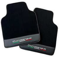 Black Floor Mats for Ferrari Purosangue with Leather and Black Trim | Italian Edition - AutoWin
