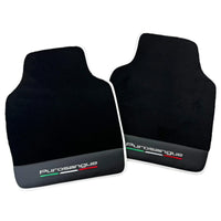 Black Floor Mats for Ferrari Purosangue with Leather and White Trim | Italian Edition - AutoWin