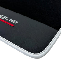 Black Floor Mats for Ferrari Purosangue with Leather and White Trim | Italian Edition - AutoWin