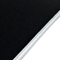 Black Floor Mats for Ferrari Purosangue with Leather and White Trim | Italian Edition - AutoWin