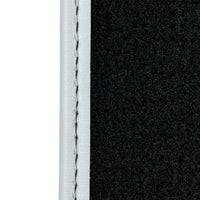 Black Floor Mats for Ferrari Purosangue with Leather and White Trim | Italian Edition - AutoWin