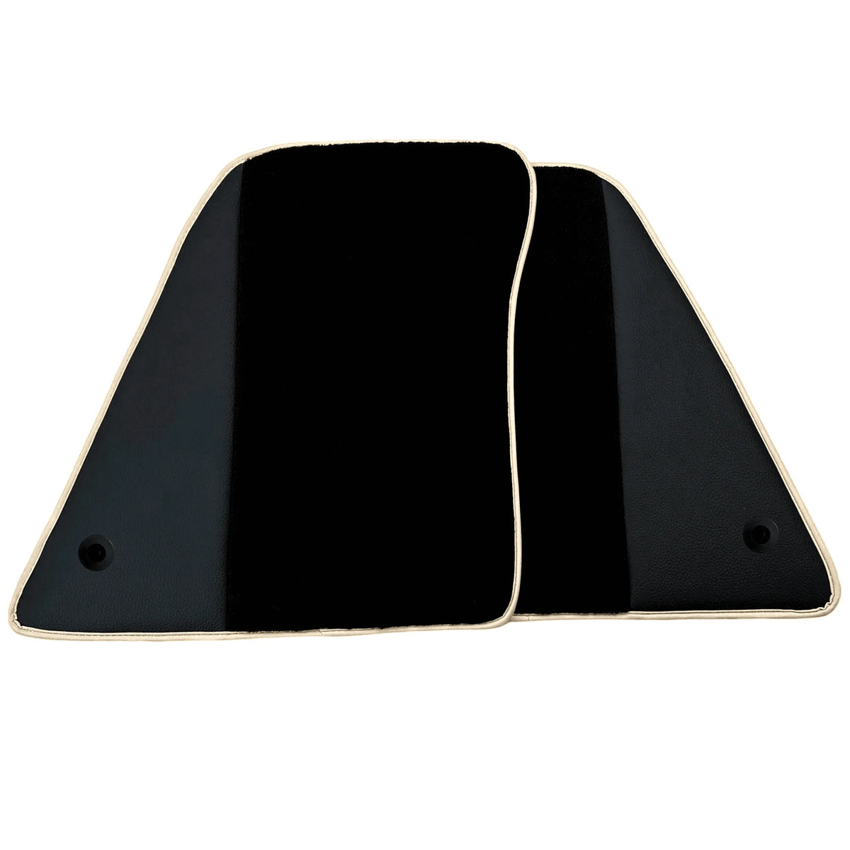 Black Floor Mats for Ferrari SF90 Stradale (2019-2024) with Leather | Beige Trim