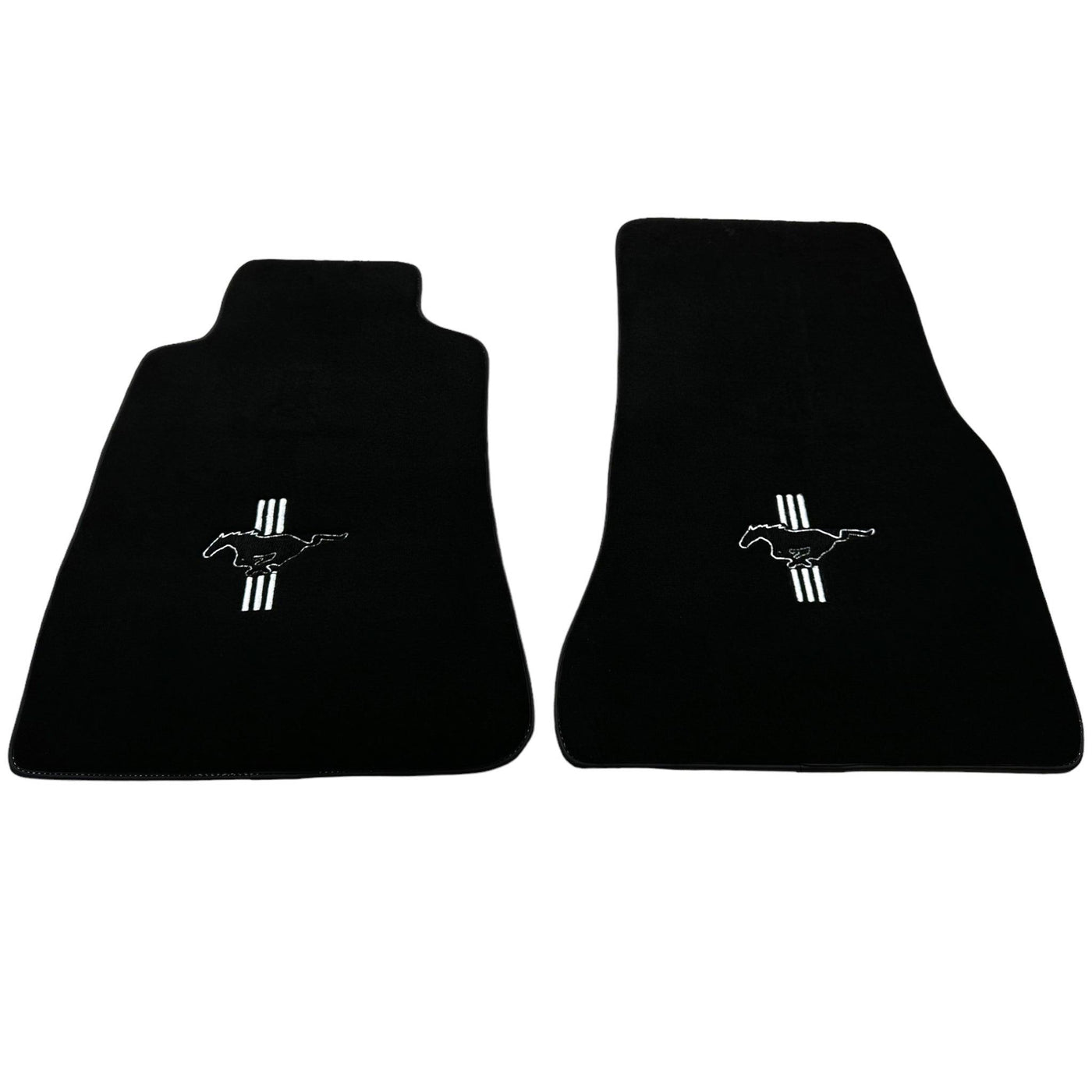 Black Floor Mats For Ford Mustang V (2004-2010) With Pony - AutoWin