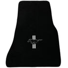 Black Floor Mats For Ford Mustang V (2004-2010) With Pony - AutoWin