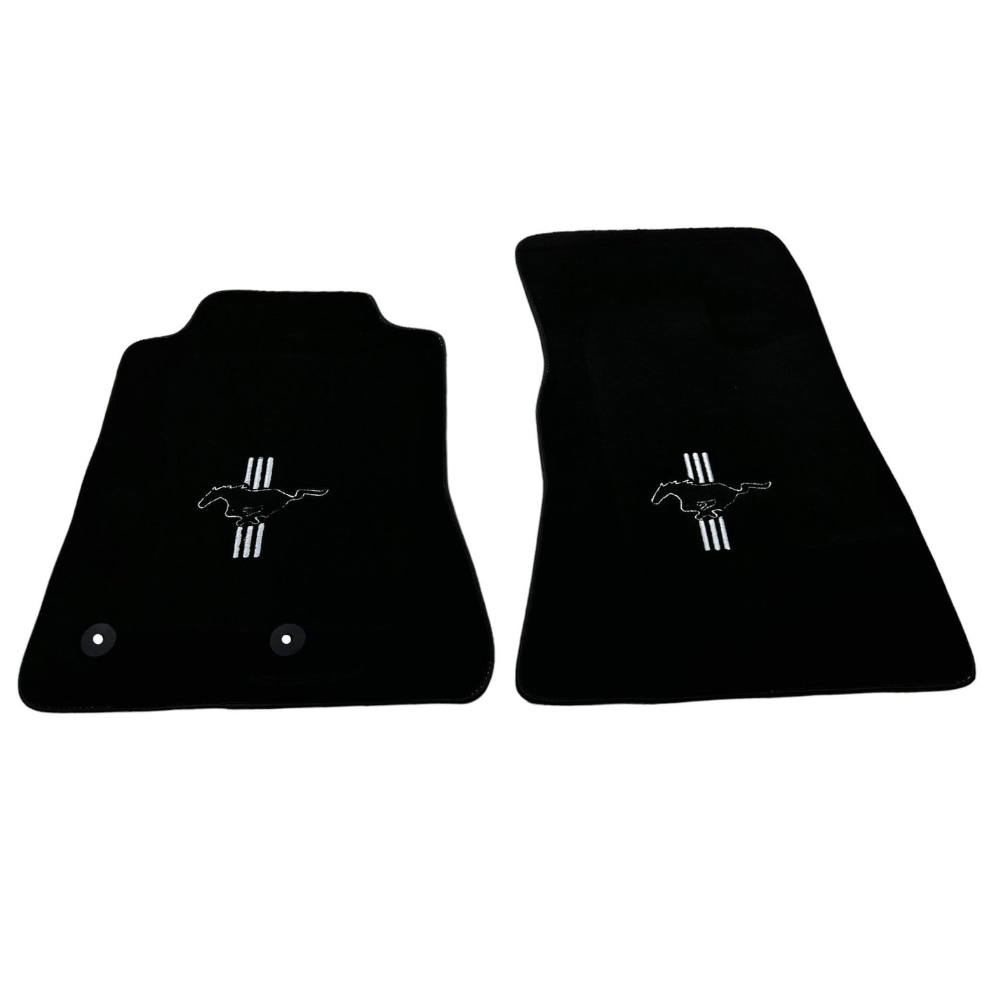 Black Floor Mats For Ford Mustang VI (2015-2023) With Pony - AutoWin