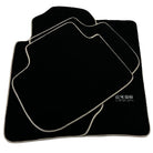 Black Floor Mats For Kia Sportage (1994-2002) ER56 Design | Beige Trim - AutoWin