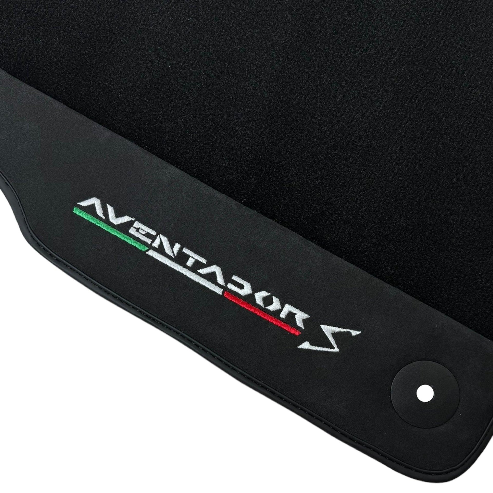 Black Floor Mats for Lamborghini Aventador S with Alcantara Leather - AutoWin