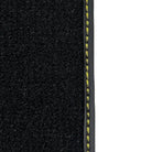 Black Floor Mats for Lamborghini Aventador S with Yellow Alcantara Leather - AutoWin