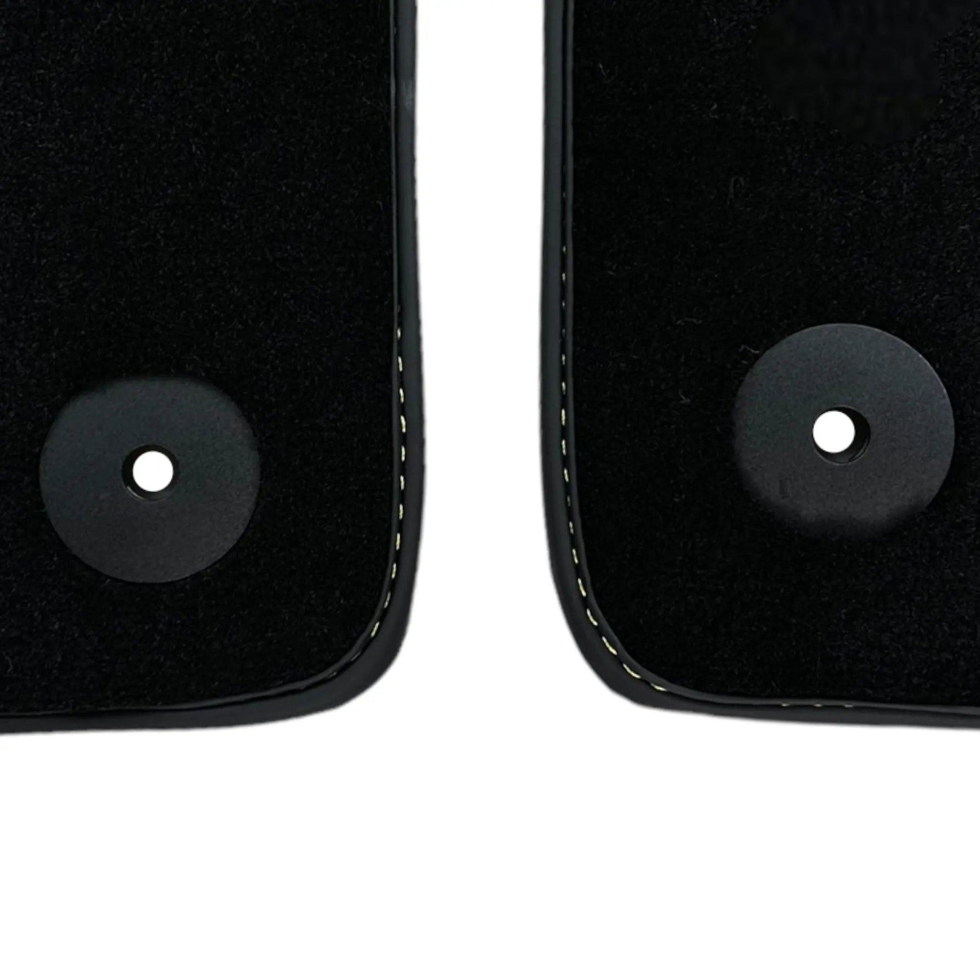 Black Floor Mats for Lamborghini Aventador S with Yellow Alcantara Leather - AutoWin