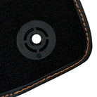 Black Floor Mats for Lamborghini Aventador with Orange (Arancia Mira) Nappa Leather - AutoWin