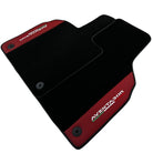Black Floor Mats for Lamborghini Aventador With Red Leather - AutoWin