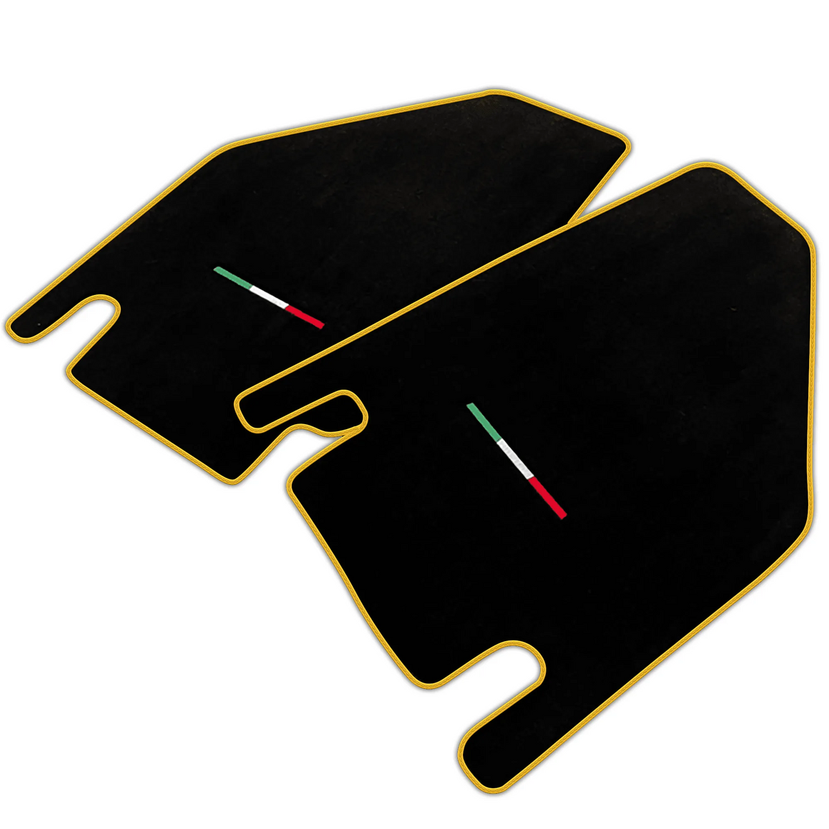 Black Floor Mats for Lamborghini Countach with Italian Flag | Various Trim Colors