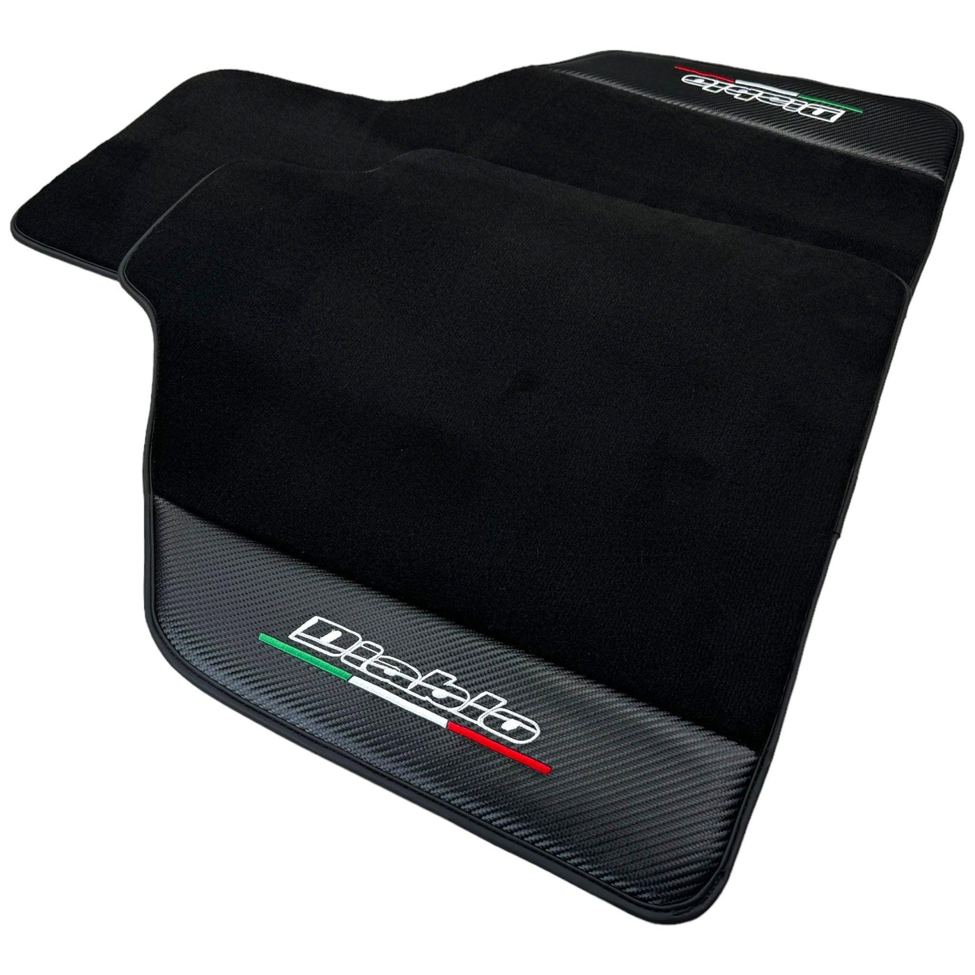 Black Floor Mats for Lamborghini Diablo (1990-2001) with Carbon Fiber - AutoWin