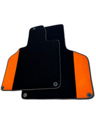 Custom Black Floor Mats for Lamborghini Gallardo With Orange Alcantara Leather