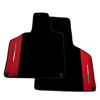 Custom Black Floor Mats for Lamborghini Gallardo With Red Leather