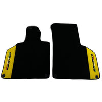 Black Floor Mats for Lamborghini Gallardo With Yellow Alcantara Leather - AutoWin