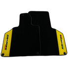 Black Floor Mats for Lamborghini Gallardo With Yellow Alcantara Leather - AutoWin