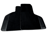 Custom Black Floor Mats for Lamborghini Huracan STO With Carbon Fiber Leather Orange Sewing