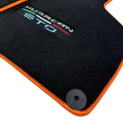 Black Floor Mats for Lamborghini Huracan STO with Orange Trim - AutoWin