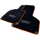 Black Floor Mats for Lamborghini Huracan STO with Orange Trim - AutoWin